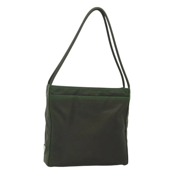 PRADA Shoulder Bag Nylon Khaki Silver Auth 129429 - Picture 1 of 15